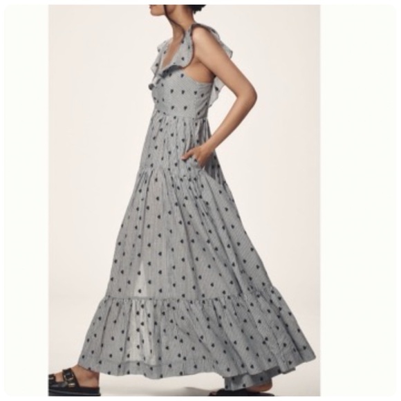 NWT Anthropologie Pilcro Flutter-Sleeve Tiered Midi Dress, S - Picture 4 of 16